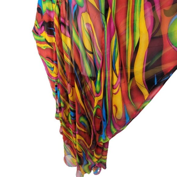 Silk Kaftan Multicolor Dress Caftan Tunic Silk Cover Up Silk… - Picture 9 of 9